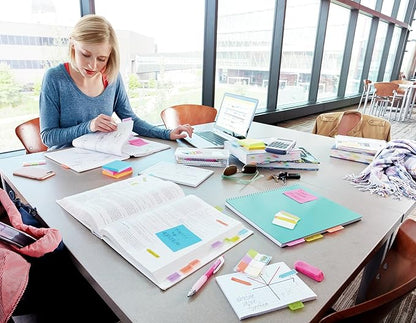 Post-it Page Markers, Assorted Bright Colors, 1/2 in x 2 in, 50 Markers/Pad, 10 Pads/Pack (670-10AB)