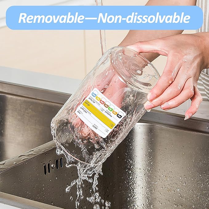 Restaurant Quality Shelf Life Food Rotation Labels, 2” x 3” Self-Adhesive Removable Freezer Food Labels Stickers, Perfect for Reusable Containers, Easy to Remove, Food Safety Date Sticker (8 PCS)