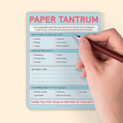 Knock Knock 1-Count Paper Tantrum Note Pad, Funny Office Notepads & Checklist Nifty Notes (Pastel), 4 x 5.25-inches