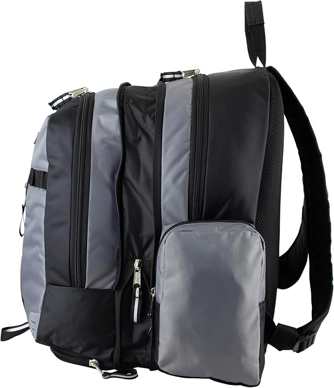Eastsport Extra Large Backpack Expandable Oversized For Travel Hiking Work Camping Sports Outdoors With Drawstring Bag 18x13.5x9.5 Mochila De Viaje Ash Gray Black