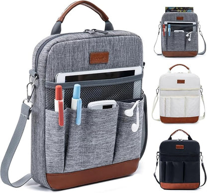 Book Sleeve with Zipper, Book Covers for Book Lovers, Multi-pocket Book Protector Cover with Shoulder Strap,Book Bag for Ipaad, kidle - Back To School Book Accessories