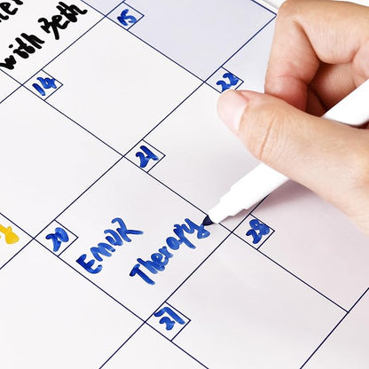 Large Dry Erase Calendar – Yearly Wall Calendar Dry Erase, 57.9" x 37", 12-Month Undated Calendar, Reusable Laminated with 15 Stickers - Purple