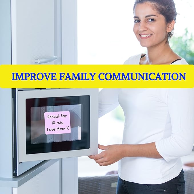 Reusable Dry Erase Sticky Notes - 6 Pack of 4″x4″ Whiteboard Stickers for Lists, Labels, Reminders & Decals - Adheres to Most Surfaces