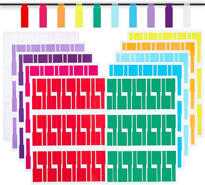 600 Cable Labels, JIQEZNL 20 Sheets Waterproof Cord Label for Electronics, 10 Colors Printable Wire Labeling Tags for Ethernet and Network, Write on Labels for Cable Organize
