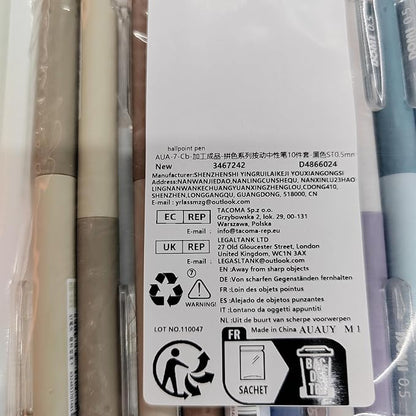 AUAUY 10Pcs Retractable Gel Ink Pens, Quick Dry Gel Ink Pen, Smooth Writing Pens, 0.5mm Black Ink Pens, Office School Supplies Gifts for Women & Men