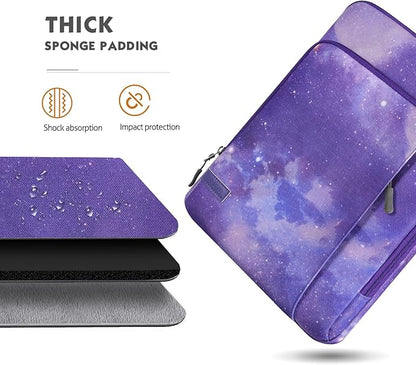 MoKo Laptop Sleeve Bag for 13.3-14 Inch, Notebook Carrying Case with Pocket Fits New MacBook Pro M3/M2 14" /13" M2/M1 Pro/M1 Max 14.2 2023-2021/Air 13.6" M2 2022, Surface Pro 9/8 13",Purple Starry Sky
