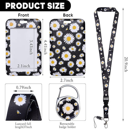 Cute ID Badge Holder with Lanyard Retractable Badge Reel Clip Funny Lanyards for ID Badges Name Tags Keychain for Office Teacher Doctor Student Women Men Nurse Accessories for Work