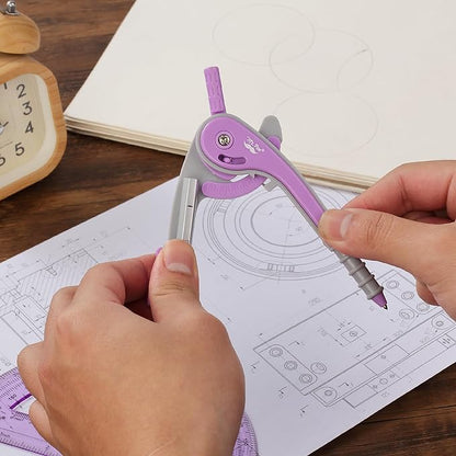 Mr. Pen- Compass and Protractor Set, Purple, Compass Geometry Tool, Protractor and Compass Set, Compass Drawing Tool, Drawing Compass, Protractor Set, Geometry Compass, Math Compass for Geometry