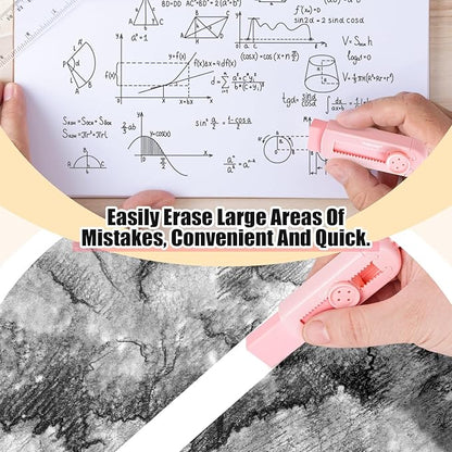 Pencil Erasers,Retractable Erasers for Pencils - 4+1 Pack Rubber Erasers (Pink)