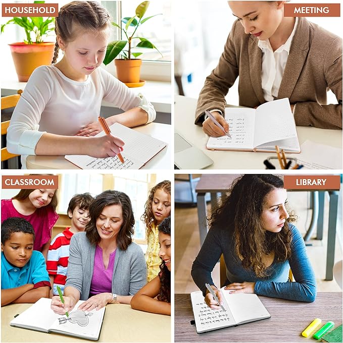 feela Journal Notebook Bulk for School, Hardcover Business Classic Ruled Lined Journals with Pen Holder for Work Office Journaling, with 5 Black Pens, 120 GSM, 5.1”x8.3”, 5 Pack, A5, Vintage Colors