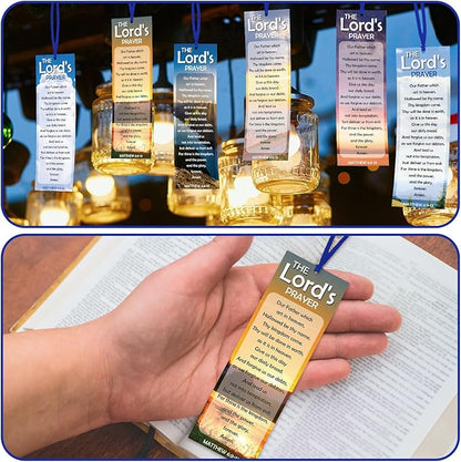 60 Pcs The Lord's Prayer Bookmark Religious Christian Bookmarks for Teens Men Women Church Home Party Favors