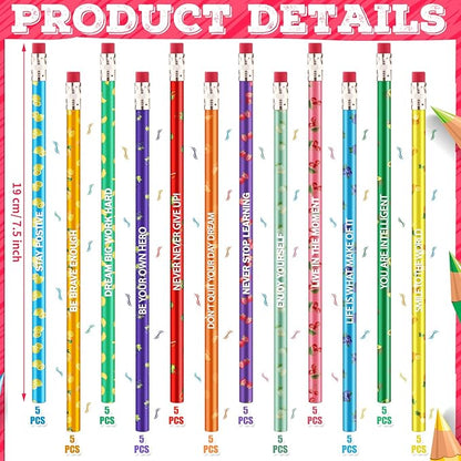Gersoniel 60 Pcs Scented Pencils Bulk for Kids Inspirational Motivational Cute Fun Fruit Wood Smelly Graphite Pencils with Erasers for School Classroom Office Students Girls Boys Gifts Supplies
