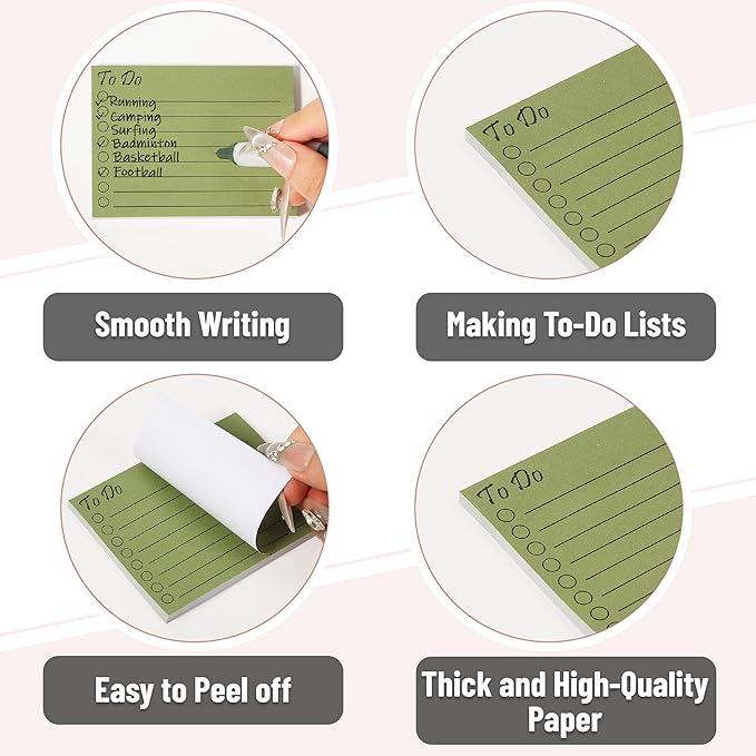 Mr. Pen- to Do List Sticky Notes, 3"x4", 9Pads, 450 Sheets, Earth Pastel Colors, to Do List Notepad, Lined Sticky Notes, to Do List Planner, Daily to Do List Notepad, to Do Notepad, Todo List Notepad