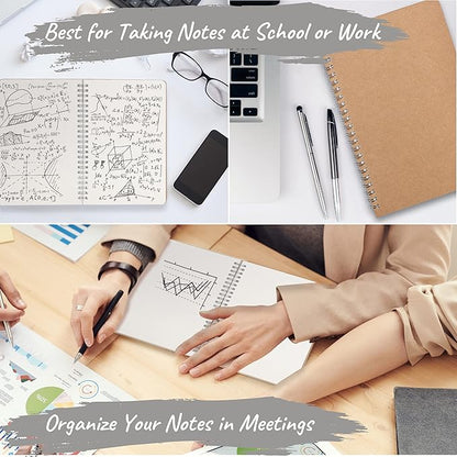 Mr. Pen- Spiral Notebook, A5, Kraft Cover, 2 Pack, 80 Pages, Sketch Book, Drawing Notebook, Notebook Spiral, Spiral Bound Notebook, Spiral Sketchbook, Blank Journal Notebook, Unlined Notebook