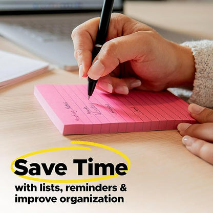 Post-it Super Sticky Notes, 24 Sticky Note Pads, 3 x 3 in., School Supplies, Office Products, Sticky Notes for Vertical Surfaces, Monitors, Walls and Windows, Supernova Neons Collection