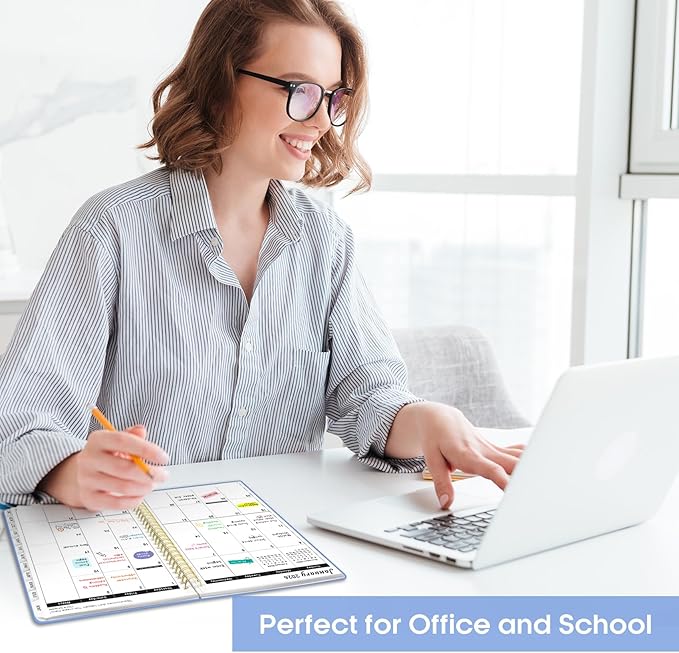 2026 Planner, Weekly and Monthly Calendar Planner, January 2026 - December 2026, Hardcover 2026 Calendar Planner Book with Tabs For Women & Men, Inner Pocket, Spiral Bound, Perfect for Office Home School Supplies - A5 (6.3" x 8.5"), Lavender