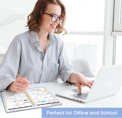 2026 Planner, Weekly and Monthly Calendar Planner, January 2026 - December 2026, Hardcover 2026 Calendar Planner Book with Tabs For Women & Men, Inner Pocket, Spiral Bound, Perfect for Office Home School Supplies - A5 (6.3" x 8.5"), Lavender