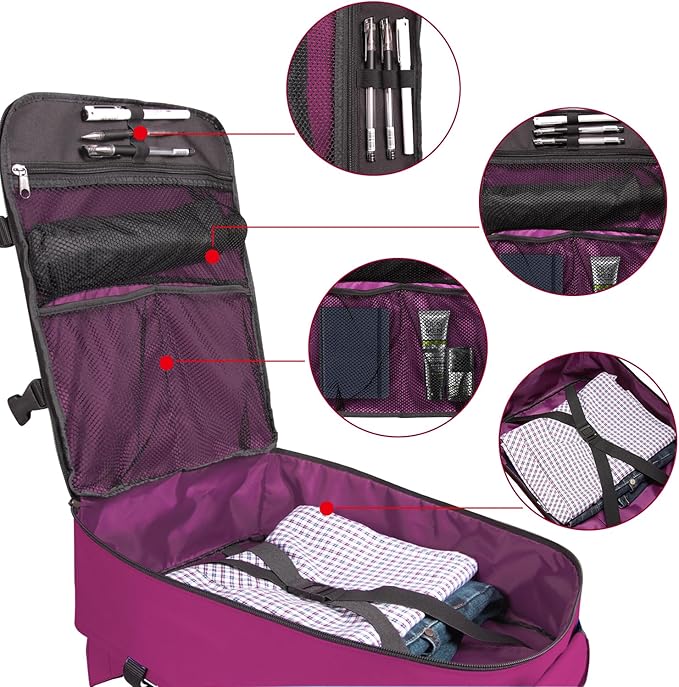 Lightweight Backpack for Women Airline Approved Weekender Bag with Separate Laptop Compartment, Travel Gym Sport, Orchid