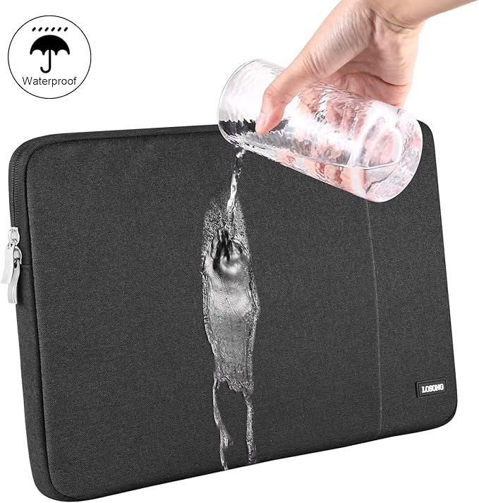 18.5 Inch Portable Monitor Case, Losong Protective Carrying Sleeve for Most 18-18.5" Portable Monitors,Water Resistant Laptop Display Bag with Accessory Pocket, Size-17.7"x11.2" Black