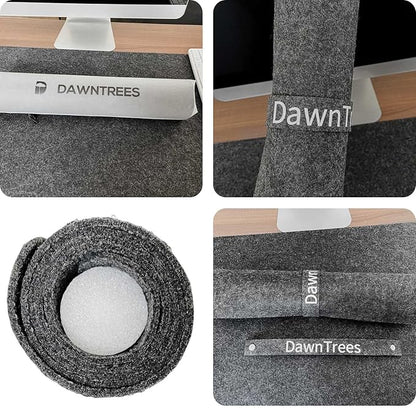 Felt Desk Mat | Computer Mat for Desk(36x12Inches) | Large Felt Mouse Pad and Keyboard Mat | Desk Protector for Office | Dark Gray