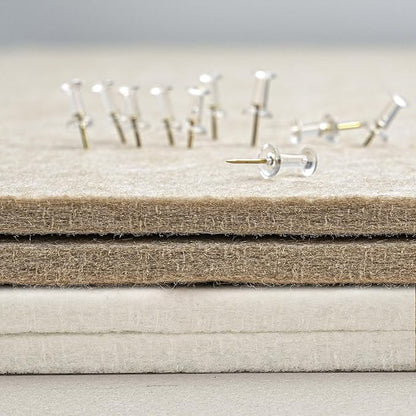 Bulletin Board, 24 x 18 inches Felt Board Decorative Pin Board, Cork Board Alternative for Wall, Foldable Photo Board Self-Adhesive Vision Board Mood Board with 20 Pushpins - White