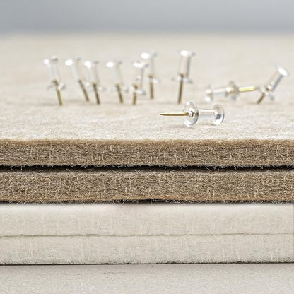 Large Bulletin Board - 60 x 36 Inches, Decorative Felt Pin Board for Wall - 5' x 3' Foldable Photo Display Board with Self-Adhesive Tape, Includes 20 Push Pins - White