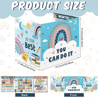 Pasimy 24 Pcs Desk Dividers Double Sided Privacy Folders for Students Classroom Desk Cardboard Study Carrel Privacy Boards for Teacher Student Study Test Reduces Distractions