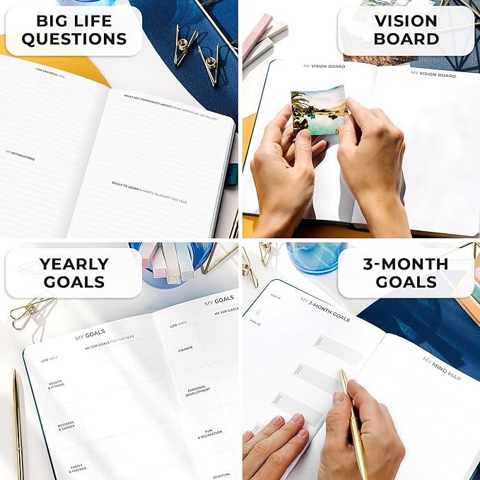 Clever Fox Planner Premium Edition – Undated Luxurious Weekly & Monthly Planner to Increase Productivity and Hit Your Goals – Organizer – Start Anytime, A5, Lasts 1 Year, Dark Teal (Weekly)