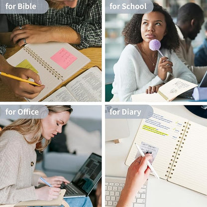 Spiral Notebook - Lined 160 Pages Journal with Back Pockets for College Journal, Twin-Wire Binding Notebook Perfect for Office & Home School Supplies, 3 Pack Set