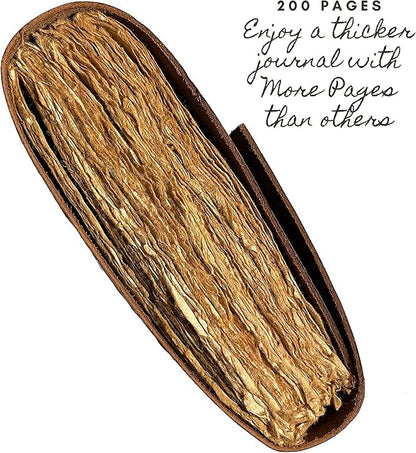 Vintage Leather Journal - 200 Pages Deckle Edge Rustic Paper - Unlined Pages Book of Shadows, Grimoire, Junk Notebook, Fantasy Medieval Gifts, Sketchbook, Antique Scrapbook (12"x9")