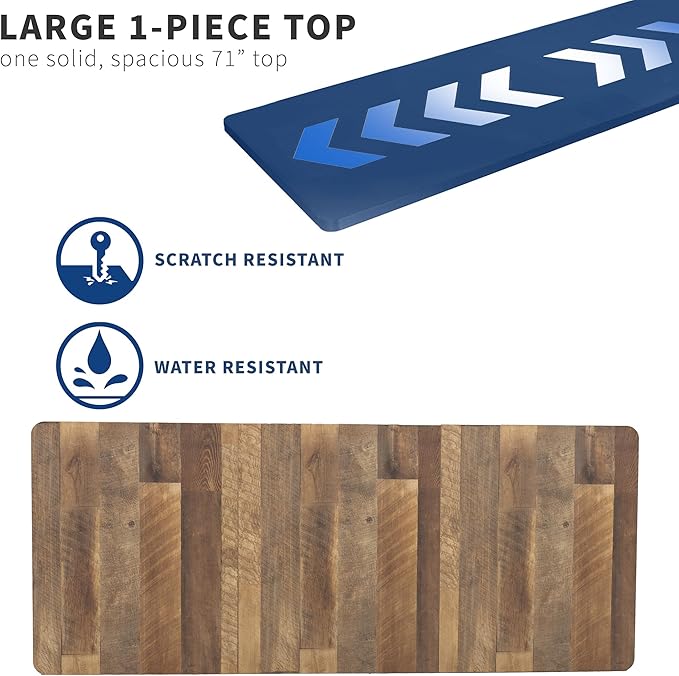 VIVO Reclaimed Wood Universal 71 x 30 inch Solid One-Piece Table Top for Standard and Sit to Stand Height Adjustable Home and Office Desk Frames, DESK-TOP71P