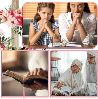 3 Pieces Christian Gifts for Women Religious Gifts for Women Praise God Bookmark and Acrylic Heart Paperweight Set Cheer up Gifts for Women Bible Verses Decor Happy Moment Praise God Decor