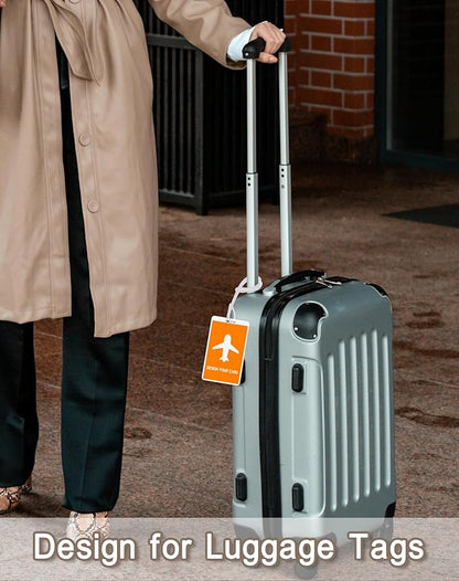 120 Pack 5 Mil Laminating Pouches with 120 Pcs Loops, Clear Luggage Tags, Bag Tags, Id Card Laminating Pouches for Traveling and Bussiness, 4.2 x 2.5 Inches