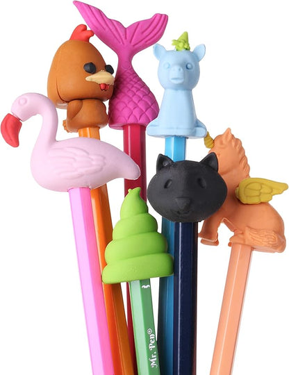 Mr. Pen Animal Toppers - 22 Pack Pencil Toppers & 8 Pack Take Apart Animal Erasers for Kids, Fun Easter Egg Fillers