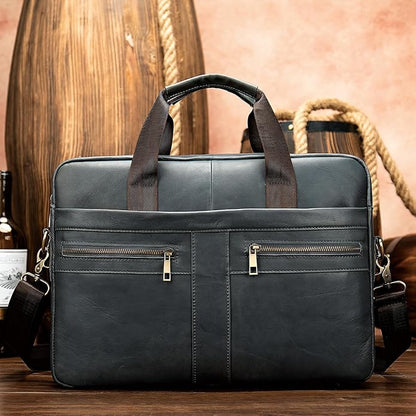 Leather Briefcase for Men, 15.6-16.1 inch Laptop Bag, Vintage Handmade Messenger Bag