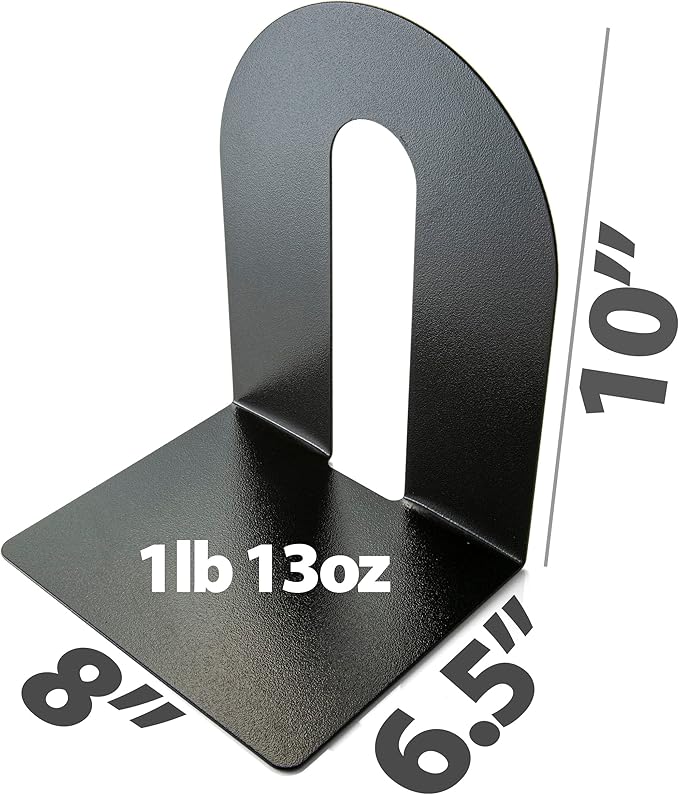 Officemate® OIC® Magnetic Heavy-Duty Bookends, 10" x 8" x 8", Black, Set Of 2