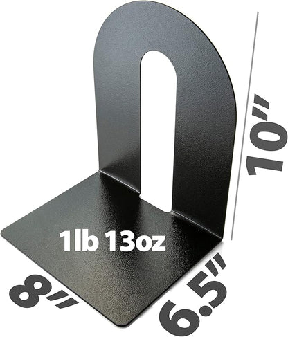 Officemate® OIC® Magnetic Heavy-Duty Bookends, 10" x 8" x 8", Black, Set Of 2