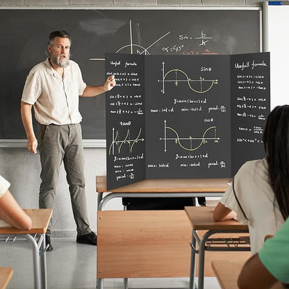 Chell 36" x 48" Trifold Poster Board, 2 Pack, Black Corrugated Project Boards for Science Fair, School Projects, Event Displays and Business Presentations