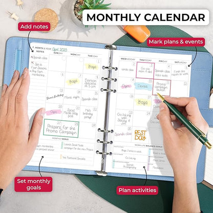 Clever Fox Weekly Planner Binder – Goal Setting Planner for Time Management & Weekly Tasks – Work & Life Organizer with to Do List & Habit Tracker – Undated, 7″ x 9″ Hardcover (Periwinkle)