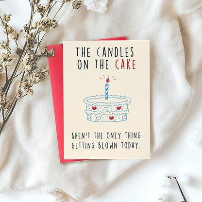 Funny Birthday Card for Him, Naughty Birthday Gift for Men, Humor Birthday Gifts Cards for Boyfriend Husband Fiance, 5x7 Inch with Envelope