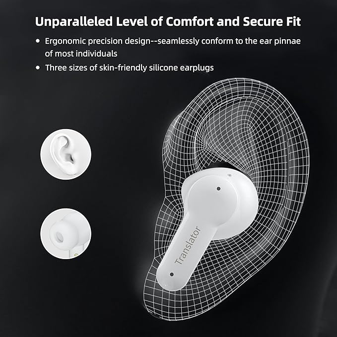 M3 Offline AI Translator Earbuds Support 144 Languages & Accents Translation Two-Way Translation Translator Device AI Translation Earbuds Real Time