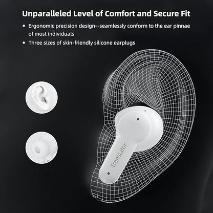 M3 Offline AI Translator Earbuds Support 144 Languages & Accents Translation Two-Way Translation Translator Device AI Translation Earbuds Real Time