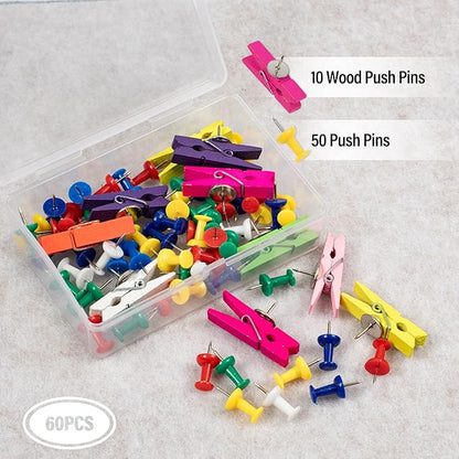 AKTOP Cork Bulletin Board 12x12, 1/2" Thick Felt Cork Board Tiles 6 Pack, Small Square Pin Board for Wall, Self Adhesive Corkboards with 60 Push Pin Wood Clips for School, Home & Office, Latte