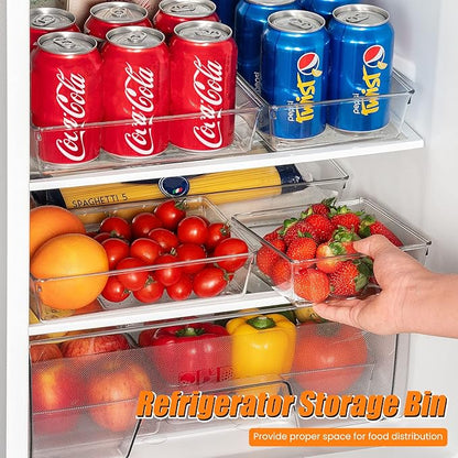 Criusia 6 Pack Large Size Clear Plastic Versatile Acrylic Stackable Drawer Organizer Trays, Storage Bins for Makeup, Bathroom, Kitchen and Office