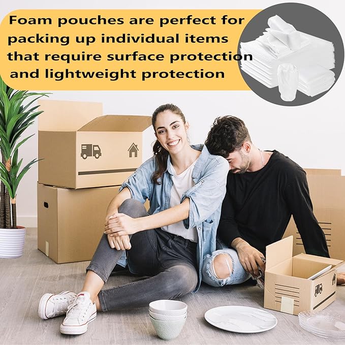 16”x24” 50Pack Foam Pouches, Large Moving Supplies for Packing Dishes Artwork, 0.5MM Thick Cushion Foam Bags for Storing Shipping Breakables, fragile Padding Material Sleeves for Fragile Plates China