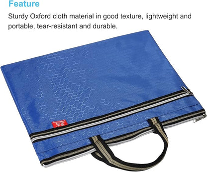 PATIKIL Waterproof Zipper File Bag, Documents Books Tools Storage Zip Pouch for Office Travel, Blue