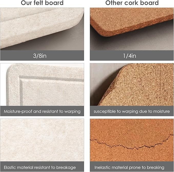 Large Bulletin Board - 72 x 48 Inches, Decorative Felt Pin Board for Wall - 6' x 4' Foldable Photo Display Board with Self-Adhesive Tape, Includes 20 Push Pins - Oatmeal