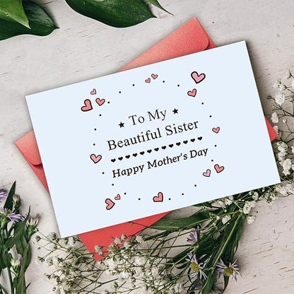 Funny Mother’s Day Card for Her, Beautiful Sister Mothers Day Card, Cute Mothers Day Gift for Sister, Happy Mothers Day Card for Wonderful Sister