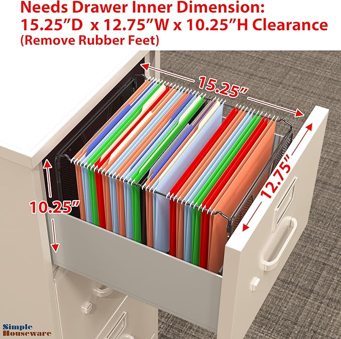 Simple Houseware Mesh Hanging File Organizer, Black