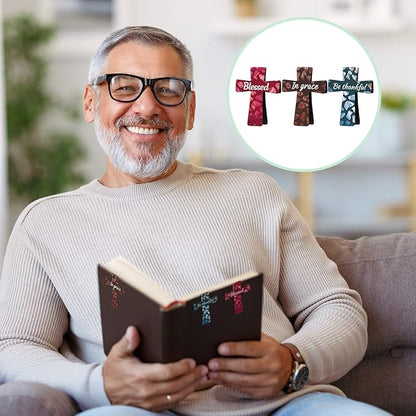 48 Pcs Magnetic Bookmarks Christmas Bible Gift Christian Scripture Inspirational Book Marks Bible Verse Cross Bookmark Magnetic Page Clips for Women Men School Reading Gifts(Marble Style)